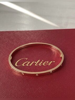 Cartier Love Bracelet in Rose Gold with Crystal Accents and Screwdriver